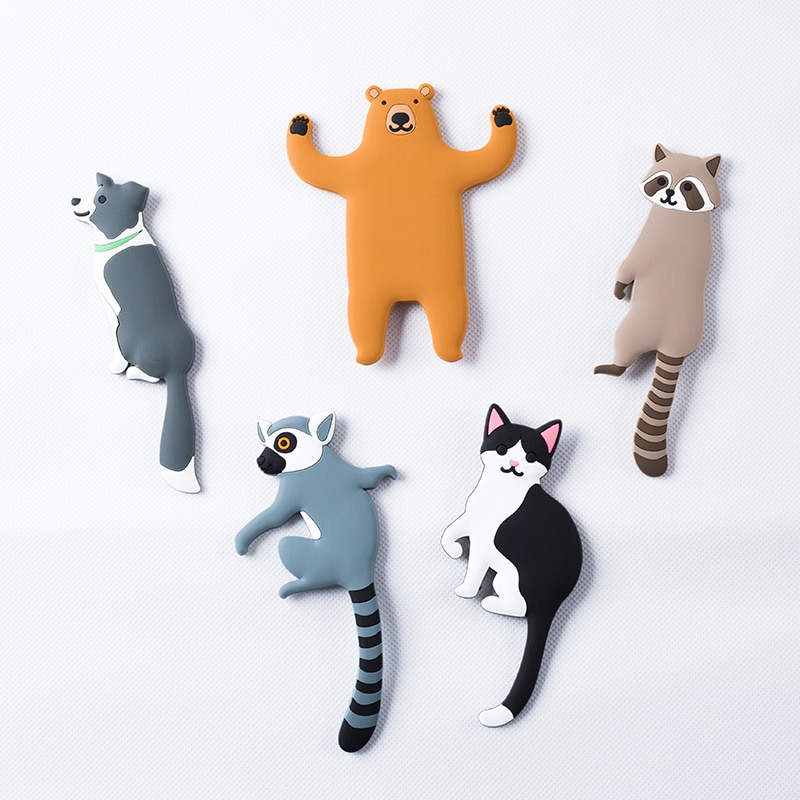 Mooie Animal Koelkast Magnetische Haak Sleutel Muur Houder Verwijderbare Keuken Haken Home Decor Sleutelhouder Diversen Organizer Hanger