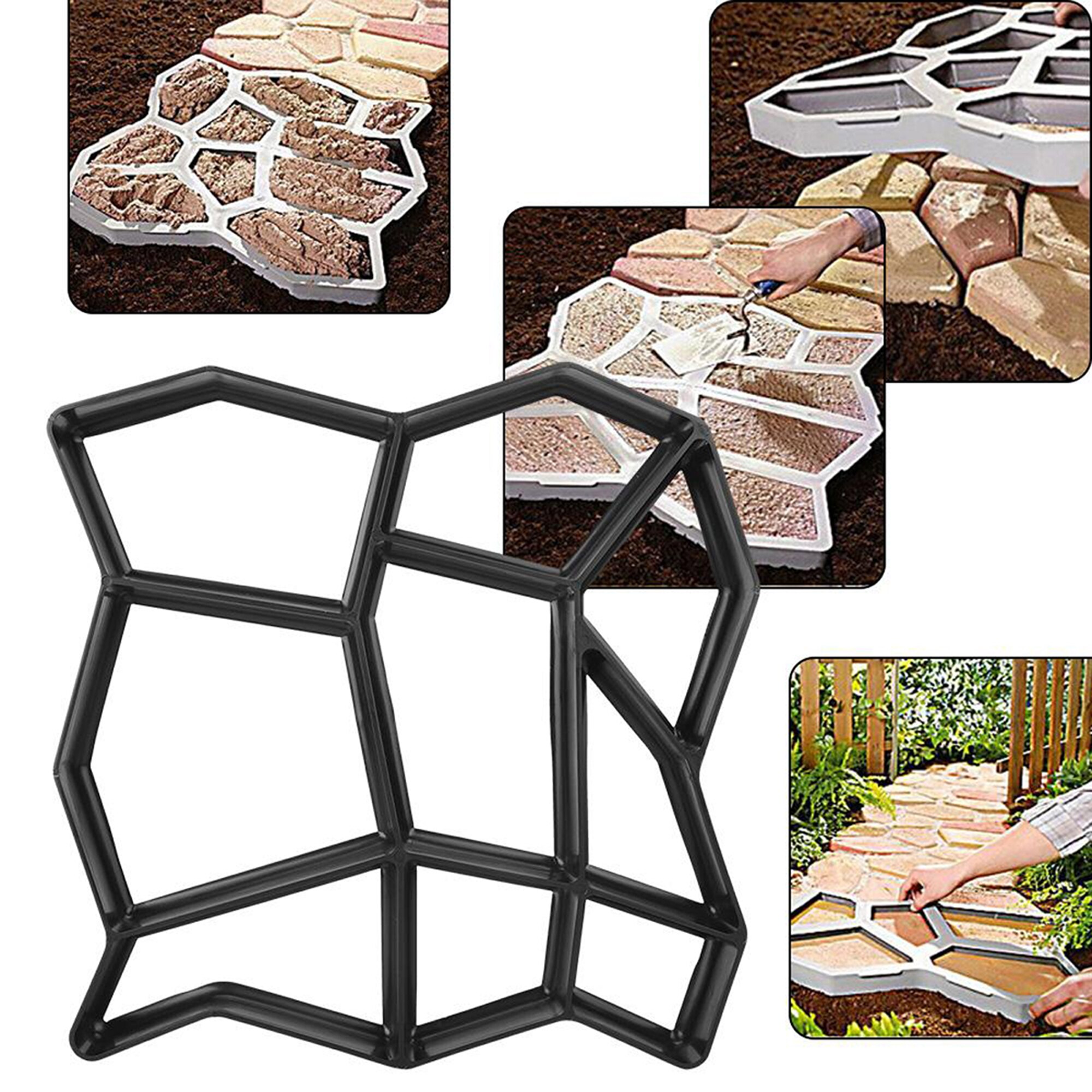 Walk Maker Concrete Molds DIY Paving Pavement Stepping Stone Molds for Lawn Yard Garden