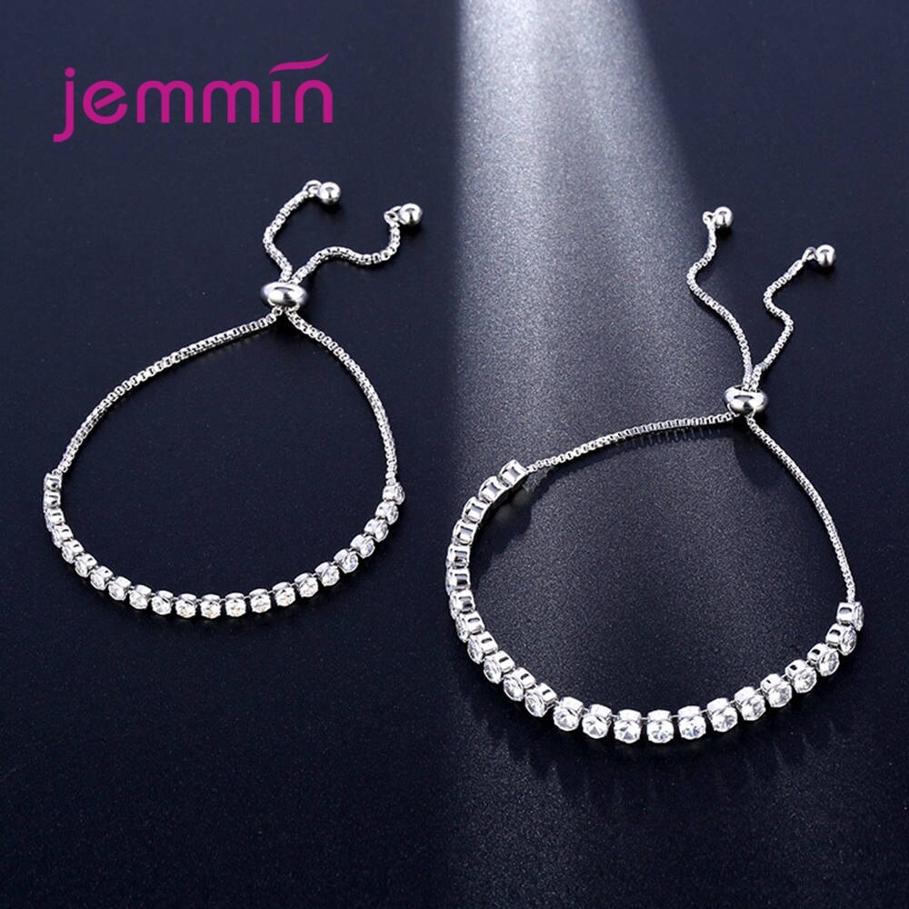 Top Selling Dazzling Crystal Armbanden 925 Sterling Zilveren Ronde Zirconia Kralen Strand Vrouwen Bruiloft Engagement Sieraden