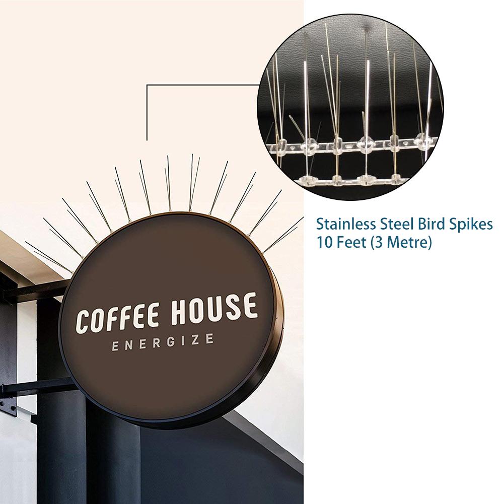 STAINLESS STEEL BIRD SPIKES - Durable Pigeon Repellent - Great Deterrent for Birds, Crows And Woodpeckers 4