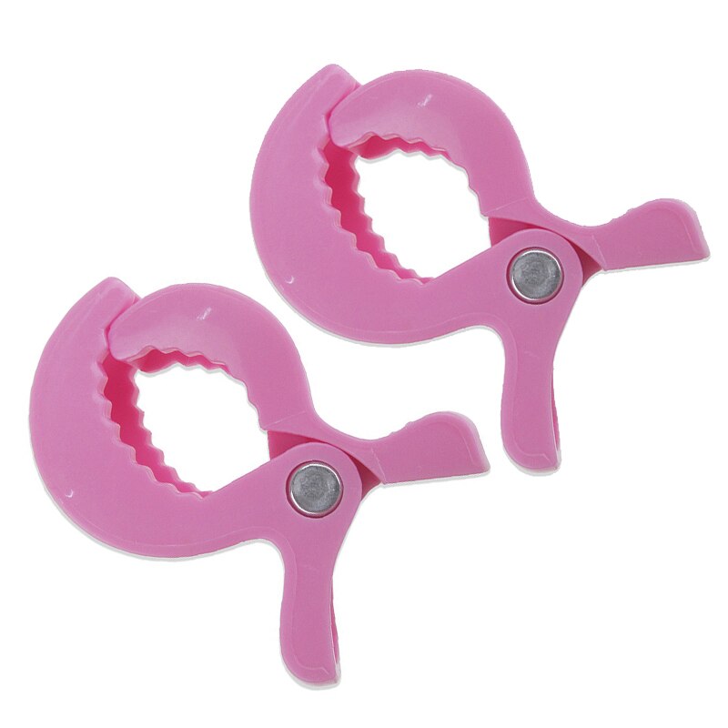 2 Stk/partij Baby Kleurrijke Autostoel Accessoires Plastic Kinderwagen Speelgoed Clip Kinderwagen Wandelwagen Peg Om Haak Cover Deken Klamboe clips: Pink