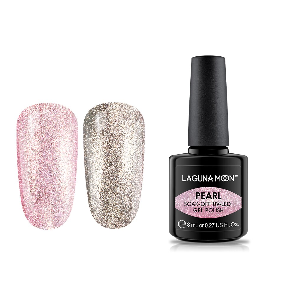 Lagunamoon glänzend Perle Gel Nagellack UV LED Tränken Weg Langlebige Mangel Mangel Manikübetreffend Gel Nagellack funkeln 8ml: 23007