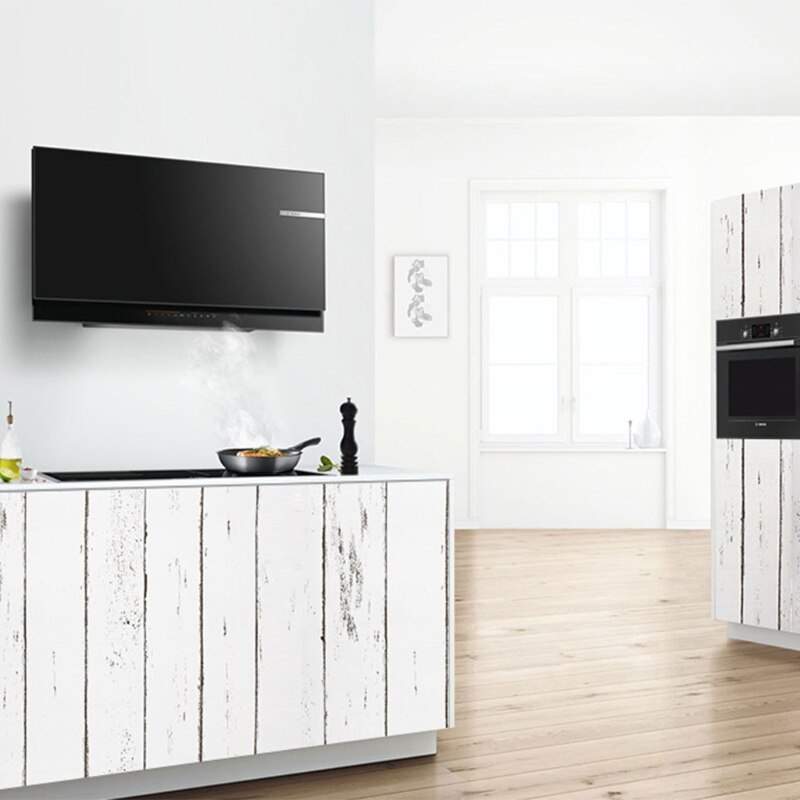 Pvc Zelfklevende Witte Houtnerf Meubels Kabinet Behang