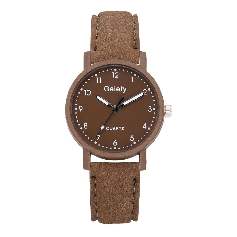 Mærke ur til kvinder enkle arabiske tal armbånd læder dame kjole kvarts ur ur til kvinder relogio feminino: 1pc kaffe