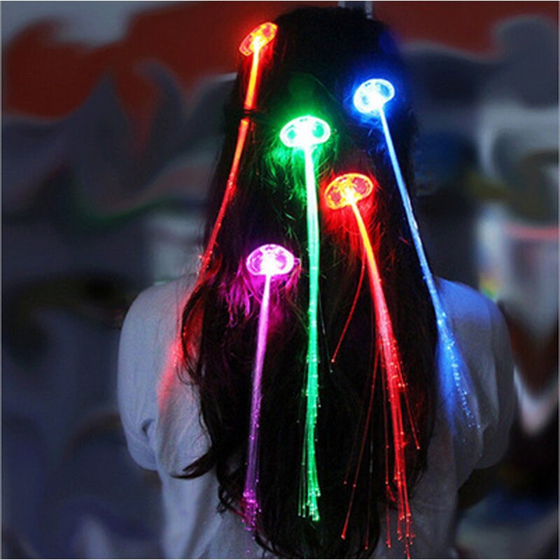 1pcs Girls Led Light Flashing Hair Braid Glowing Luminous Toys for Children Hairpin Novelty Kids Outdoor Theme Party Toys