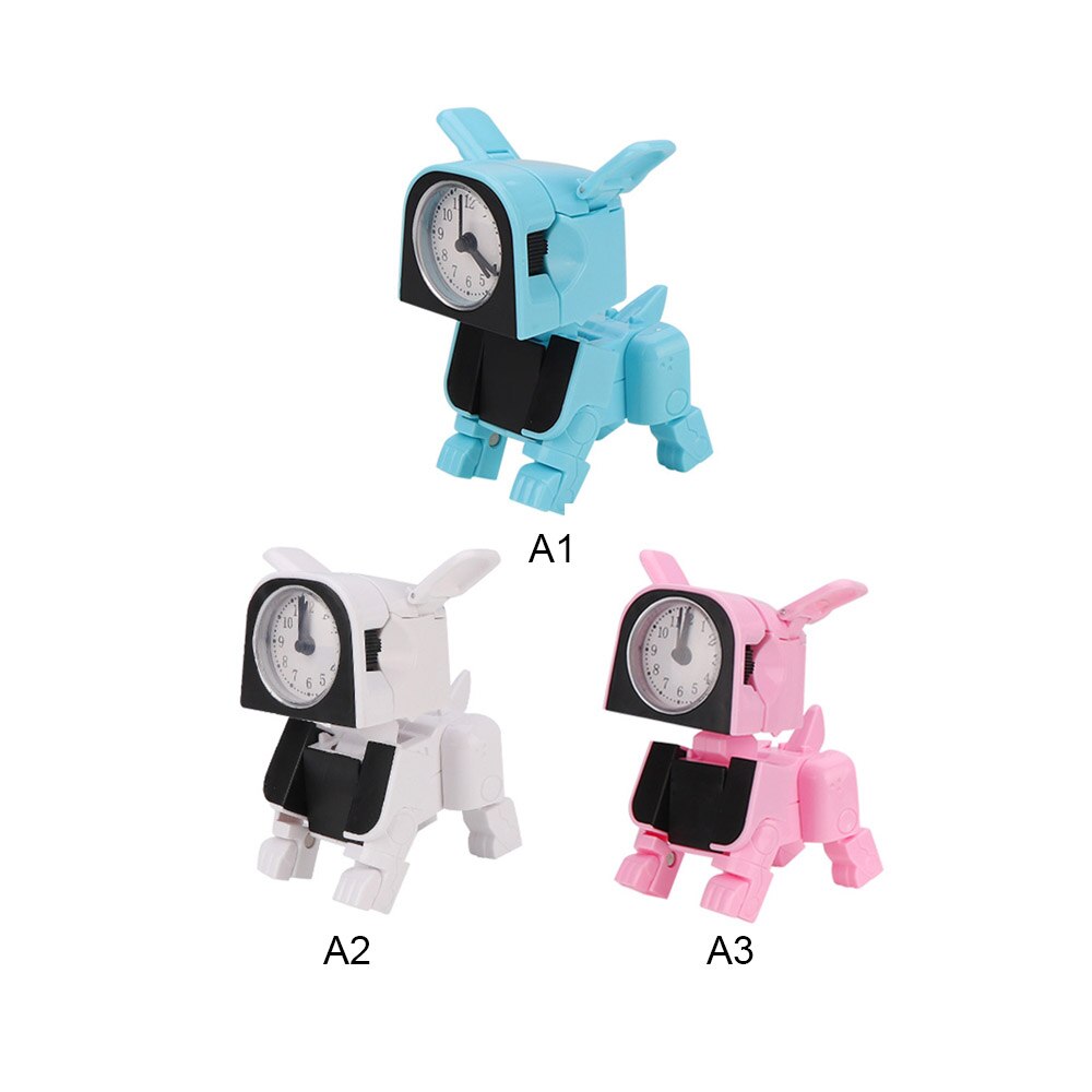 Multifunction Mini Dog Shape Clock Toy Cute Variant Alarm Clock Robot Toys Early Education For kids Baby Cute Puppy Walking Toy