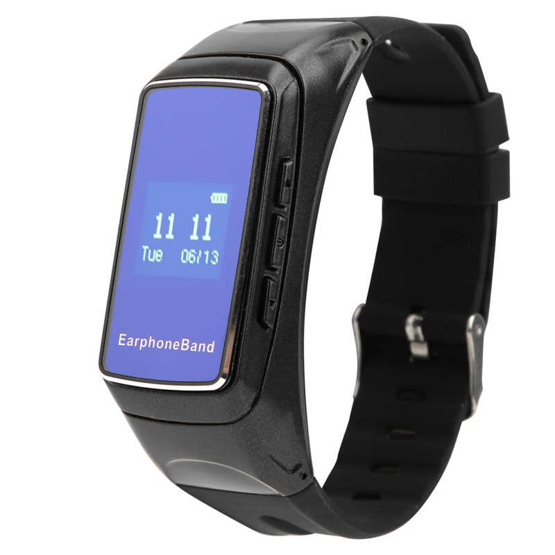 Monitor Band Smart Sport Horloge Polsband Monitor Draadloze Oordopjes Armband