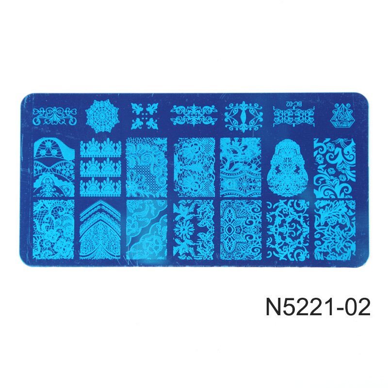 Gelfavor-Placa de estampado para manicura, Gel transparente, sello de silicona, molde para sello, acero inoxidable, esmalte de uñas de Gel UV: N522102