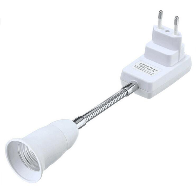 Flexible E27 Light Lamp Bulb Adapter Extend Extension Converter Wall Base Holder Screw Socket Switch EU Plug