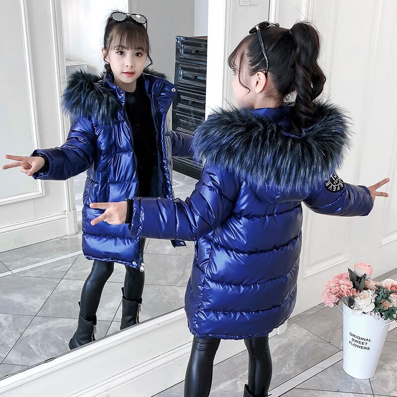 Kinderen Donsjack Kinderen Winter Jas Meisjes Grote Fur Hooded Parka Dikke Jassen Warm Bovenkleding Voor Koude Winter -30 graden