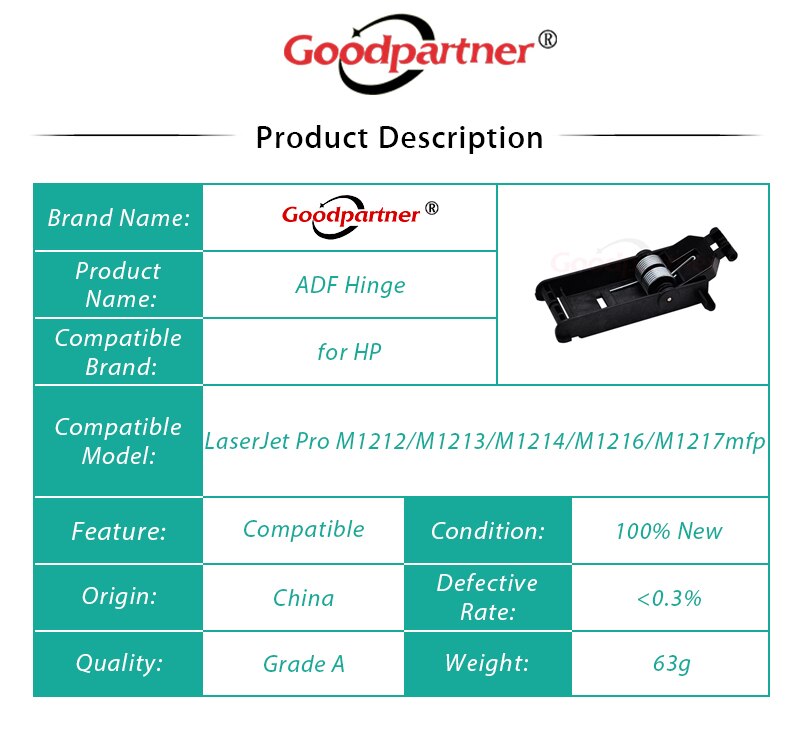 10X CE841-60119 CE847-60110 ADF Scharnier für HP M1130 M1132 M1136 M1212 M1213 M1214 M1216 M1217 M1218 M125 M126 M127 M128