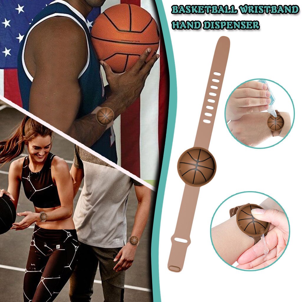 Silicone Hand Sanitizer Hand Washing Gel Alcohol Dispensed Bracelet Wrist Band 1/3/5PCS Basketball Shape Bracelet For Adult Kid