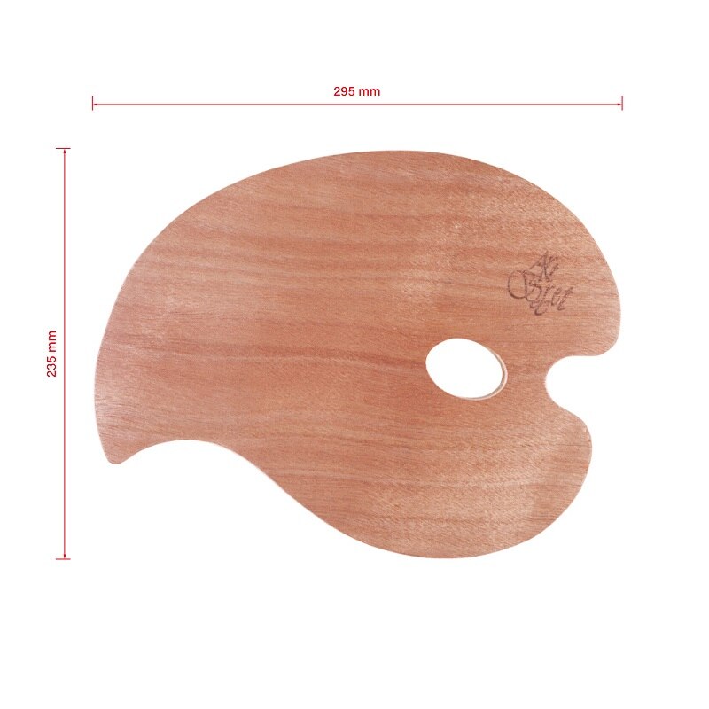 Ellipses Platte Houten Palet Met Duim Gat Art Palet Voor Olieverf Acryl Pigment Beginner Studenten Schilderen Tool