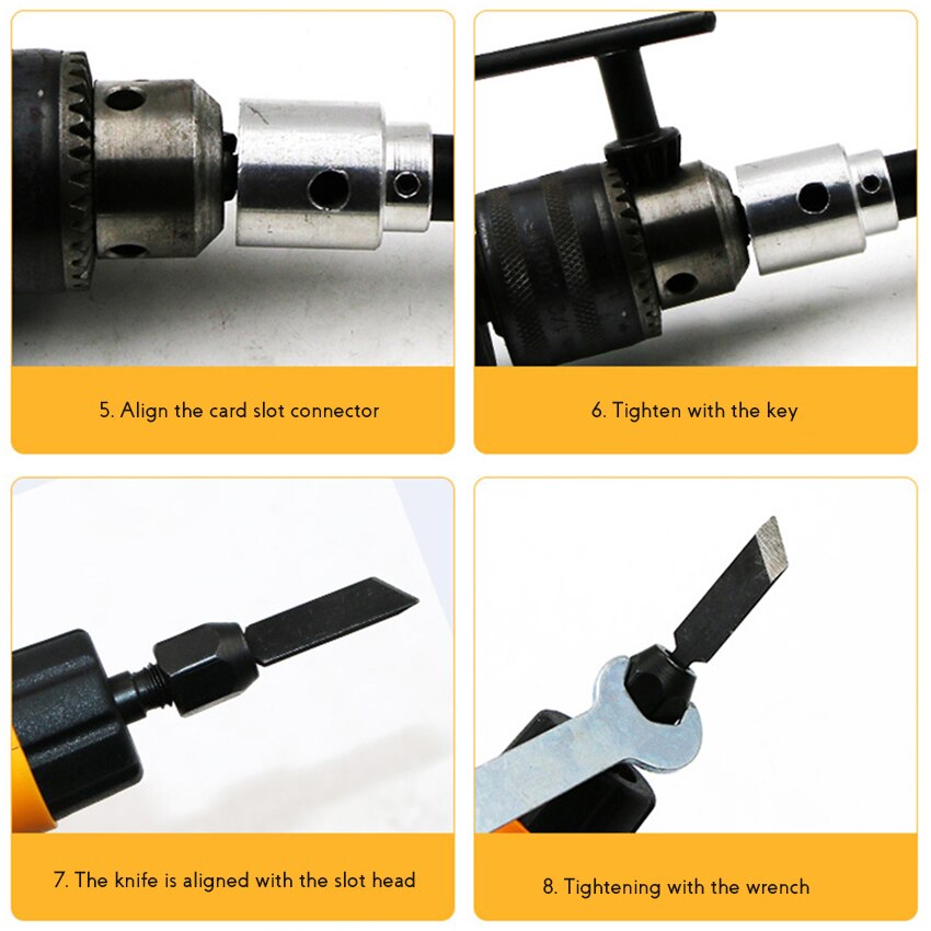 1 Set di scalpello elettrico 5 lame per intaglio del legno + 1 piccola chiave strumento per intaglio del legno per lucidatrice da tavolo mulino sospeso