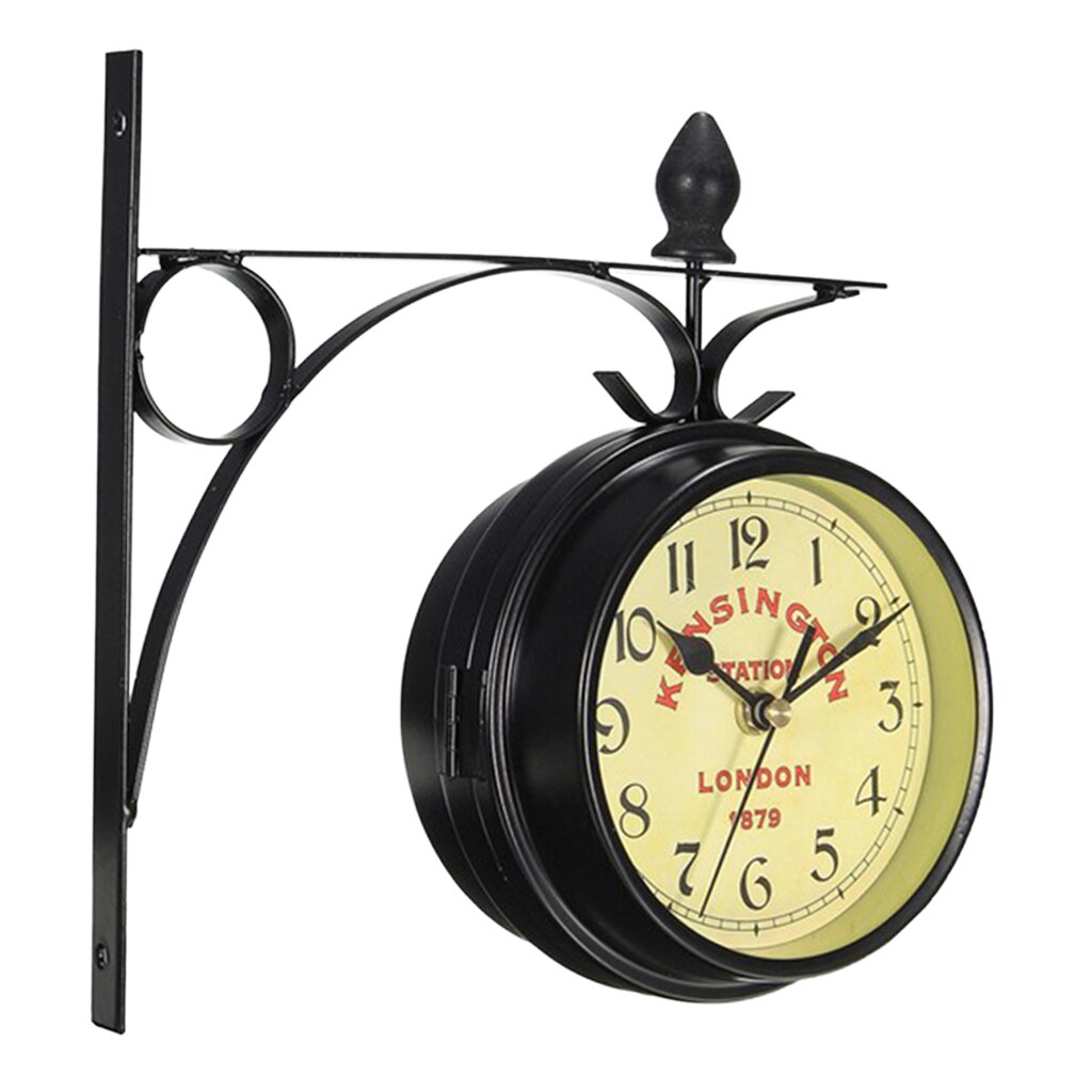 Double-Side Round Wall ing Clock Quiet Clocks Coffee Bar Home Ornaments
