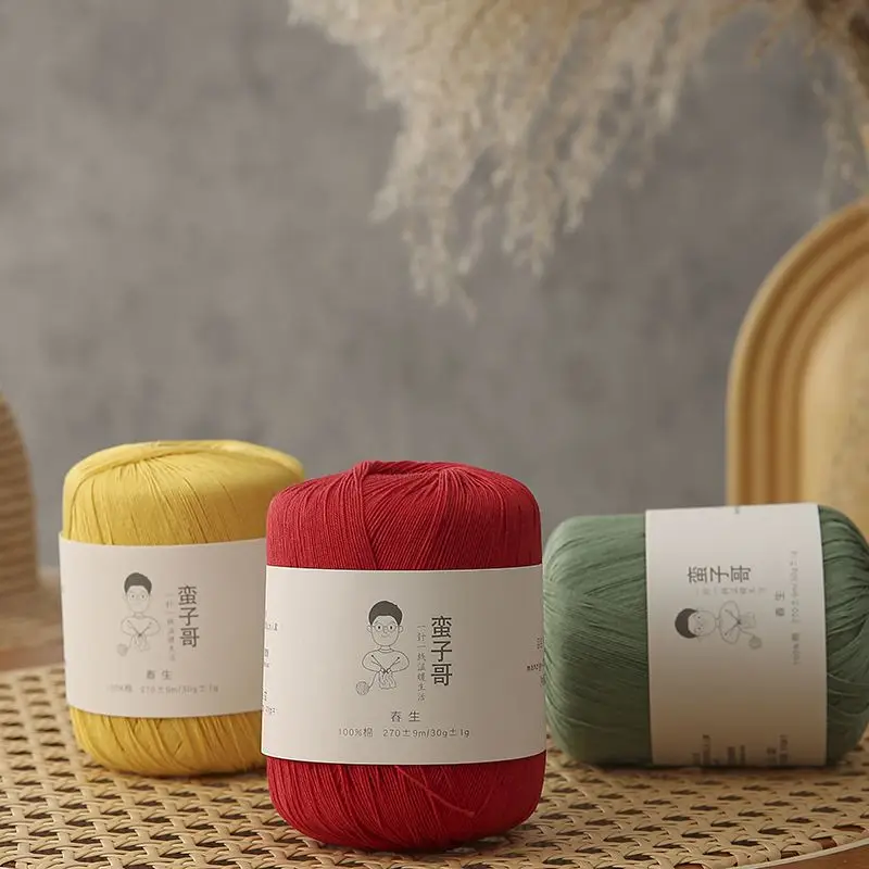 Pure Cotton Fine Thread Size 8 Lace Thread Crochet Needle Fine Yarn Spring Summer Hand Woven Rod Needle Thread Crochet Yarn