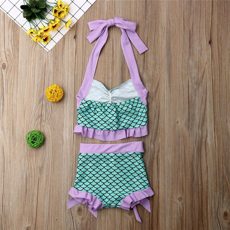 Girls Swimwear Summer Ruffle Swimsuit Bikini Set Kids Swimming Costume Beach Bathing Suit Girls Swimsuit Children Bikini
