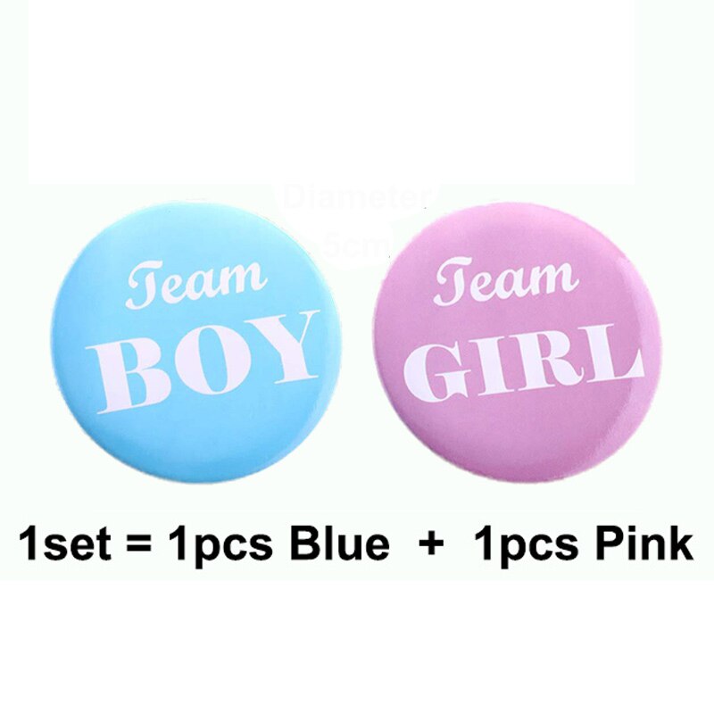 Team Boy Team Girl Gender Reveal Badges Boy or Girl Tinplate Button Badge Decoration Party Buttons Sticker Welcome Baby Shower: 24set(48pcs)