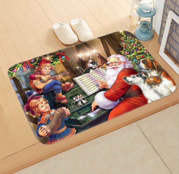 Père noël tapis de noël en plein air décoration de noël pour la maison ornements de noël de noël nouvel an: green