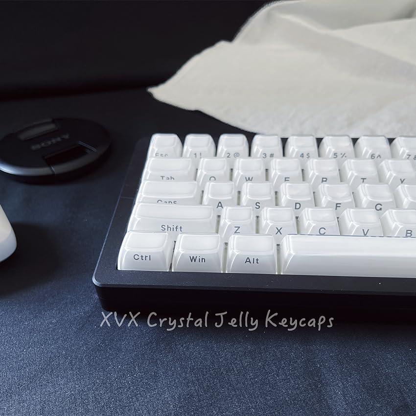 Womier White Crystal Jelly Keycaps Aangepaste zijkant bedrukte Keycaps 113 toetsen OEM-profiel voor Cherry MX Switches Mechanisch toetsenbord