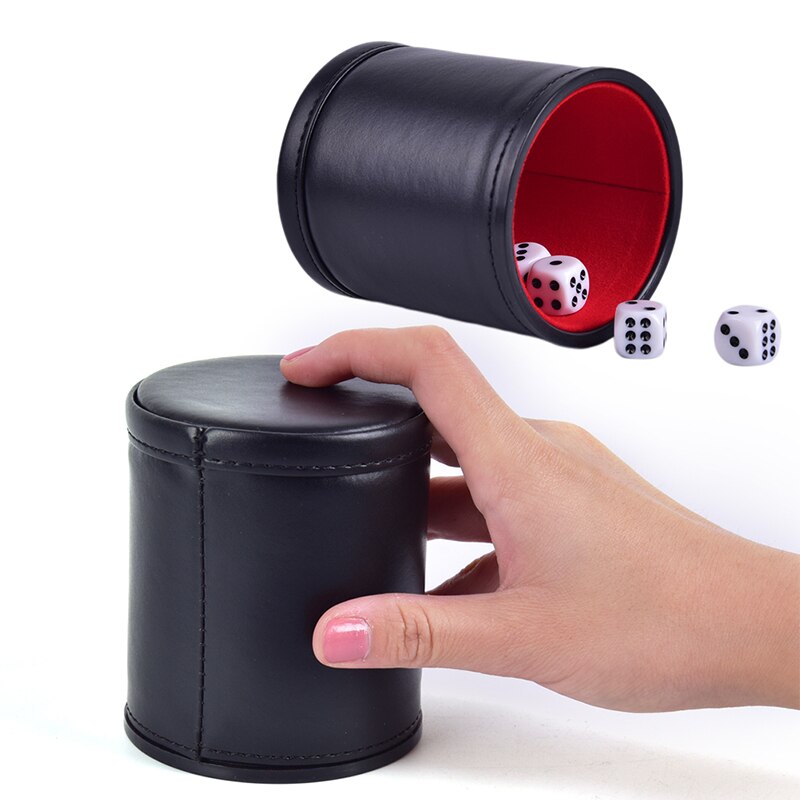 Foreign Trade PU Leather Flannel Mute Dice Cup Bar Game Supplies