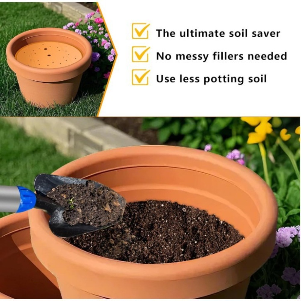 Plastic Round Flower Pot Lining Durable Drainage Holes Flower Pot Drainage Tool Portable Removable Planter Insert Patio