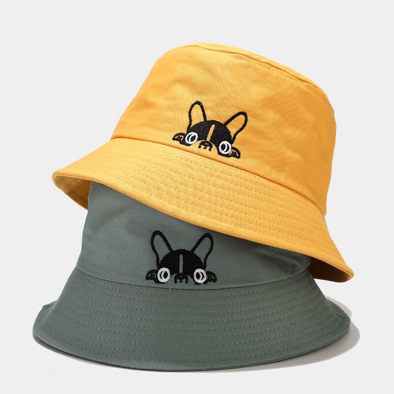 Hondenprintpatroon emmerhoed voor dames heren paar lente zomer vissershoeden koreaanse zonnehoed hiphop bob pet