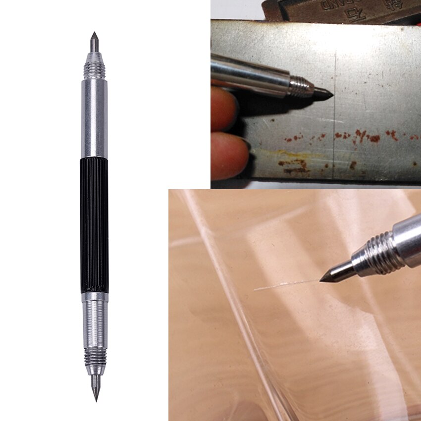 1PC Legierung Wolfram Stahl Spitze Doppel Ende Scharf Glasritzrades Stift Keramik Glas Hülse Metall Bau Kennzeichnung Werkzeuge