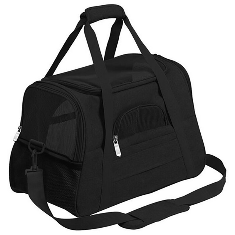 Dog Bags Portable Dog Carrier Bag Mesh Breathable Carrier Bags For Small Dogs Foldable Cats Handbag Travel Pet Bag Transport Bag: Black