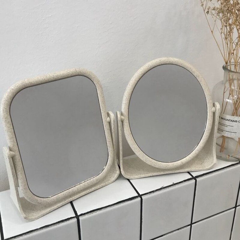 Simple Spin Assembly Mirror Portable Double Sided Makeup Vanity Mirror Single Princess Mirror Cosmetic Espelho de maquiagem