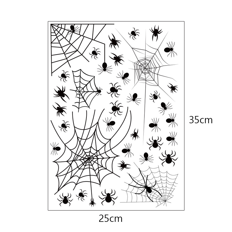 Halloween Spider Stickers Removable Bat Decal Wall Sticker For Window Background Home Office Theme Party Supples Decoration: B