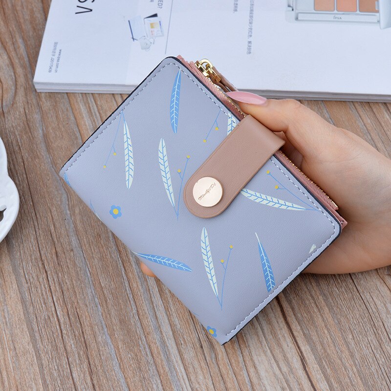 Women Long wallet Clutch Buckle printing Woman's Large Capacity Wallets Female Purse Lady Purses Phone Pocket Card Holder 515: S  gray 515