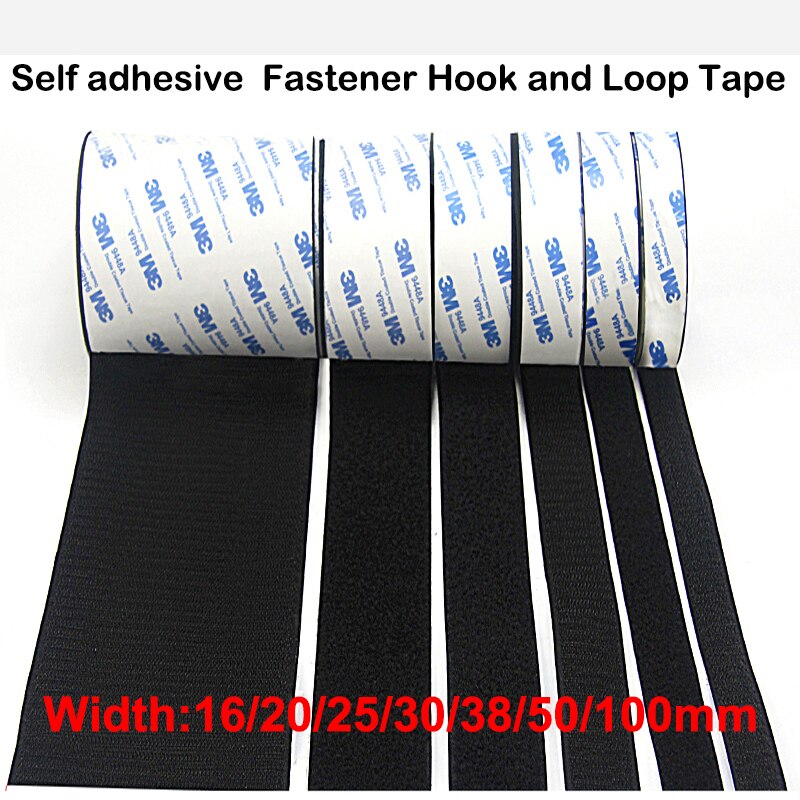 1Meter/Pairs Strong Self adhesive Hook and Loop Fastener Tape nylon sticker velcros adhesive with Glue for DIY 20/25/30/38/50mm