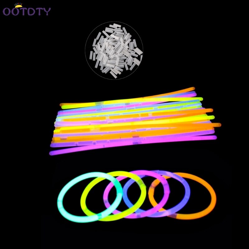100Pc Multi Kleur Licht Sticks Glow Fluorescentie Sticks Armbanden Kettingen Neon Party Levert Lichtgevende Decoratie Licht Up Speelgoed