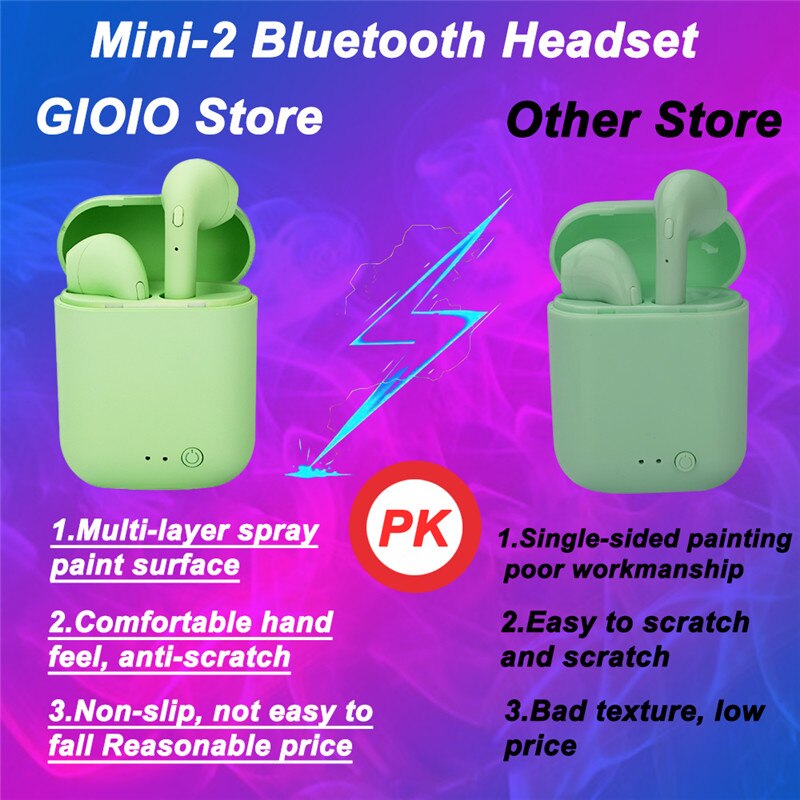 TWS Mini-2 Wireless Headphones Bluetooth 5.0 Earphone Gaming Headset Sport Earbuds Handsfree For Android iOS Xiaomi Smartphones