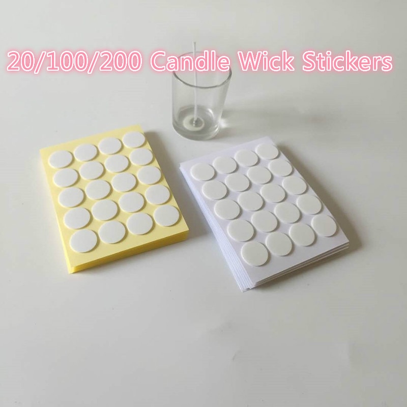 Pak Van 20/100/200 Kaarsenlont Stickers Dubbelzijdig Klevende Dots Voor Kaars Maken 20Mm 1Mm
