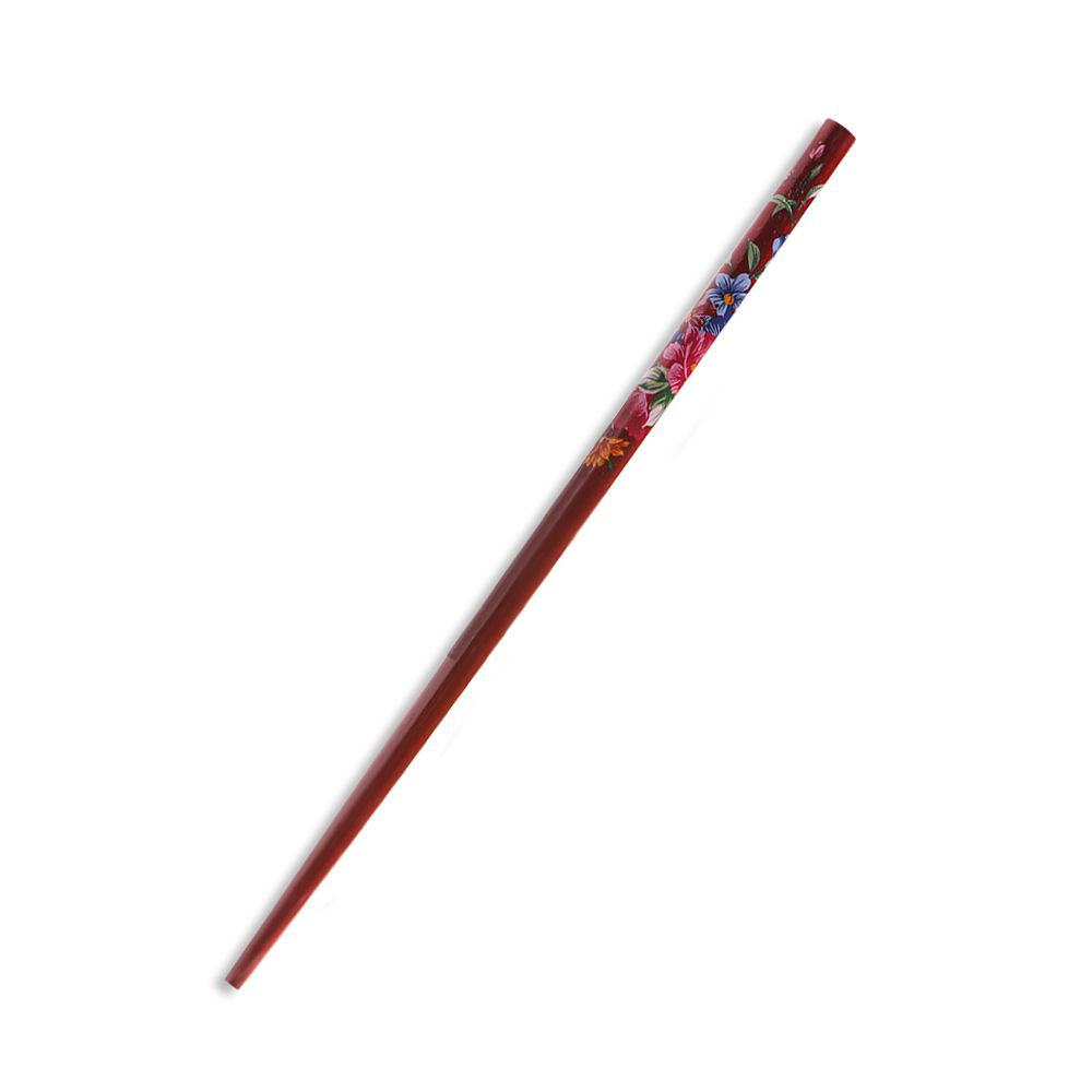 1Pc Women Chopstick Colorful Wood Hair Stick Retro Style Hand-carved Natural Hair Accessories Hair Styling Tool