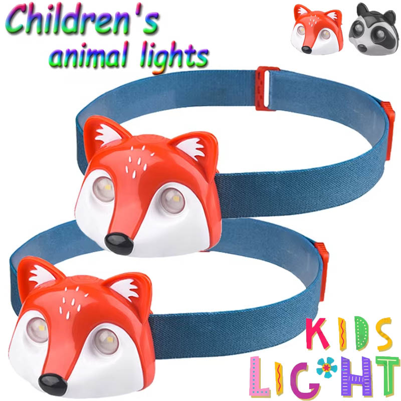 Cute Animal Headlamps Kid Running Riding Light USB Charging with Children Headlight Kids Flashlight Cartoon Animal Lantern