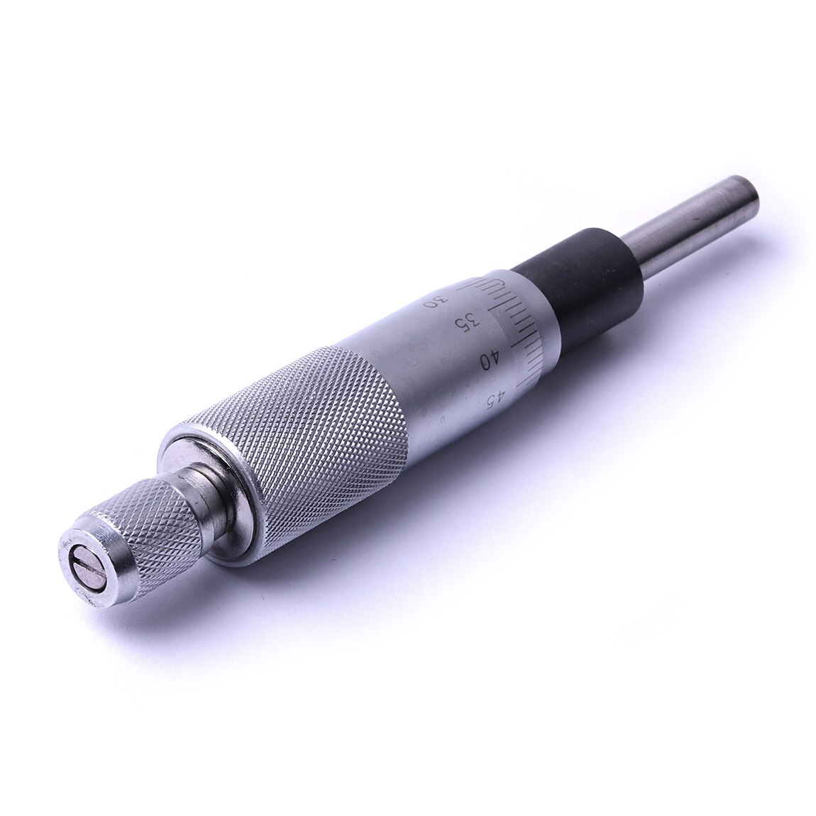 1Pcs Silver Flat Needle Round Type Micrometer Head 0-25Mm*0.01mm With Knurled Adjustment Knob Micrometer Head Measurement Tool