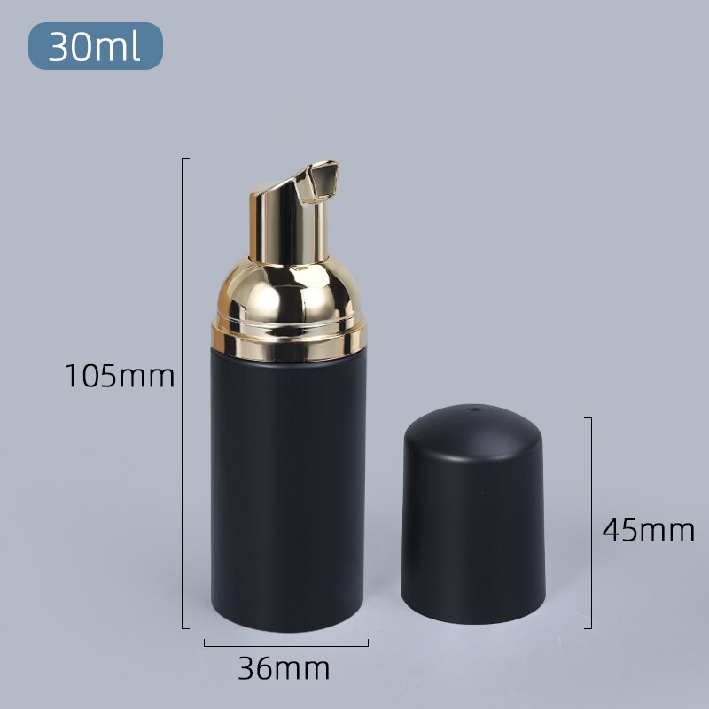 10 st 30ml portabel skumflaska tom svart pumpflaska kosmetisk lotion tvålautomat matta påfyllningsbara flaskor: 1