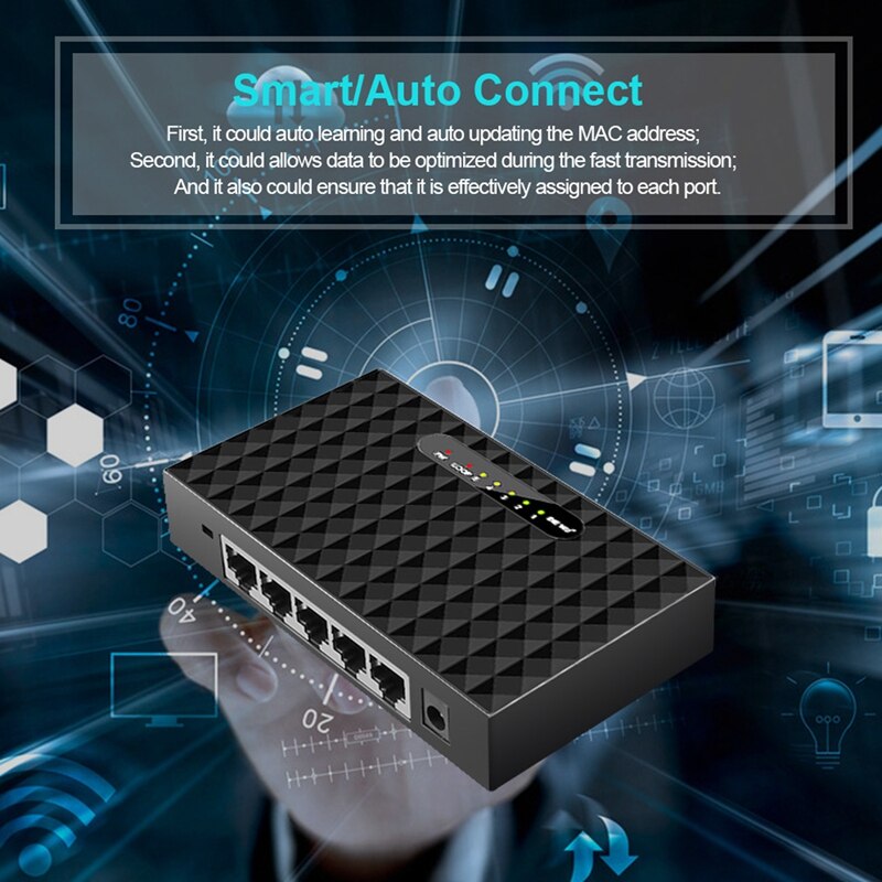 5 Port Gigabit Switch Netwerk Ethernet Switch Smart Vlan Network Switch Lan Hub Full Of Half Duplex Uitwisseling