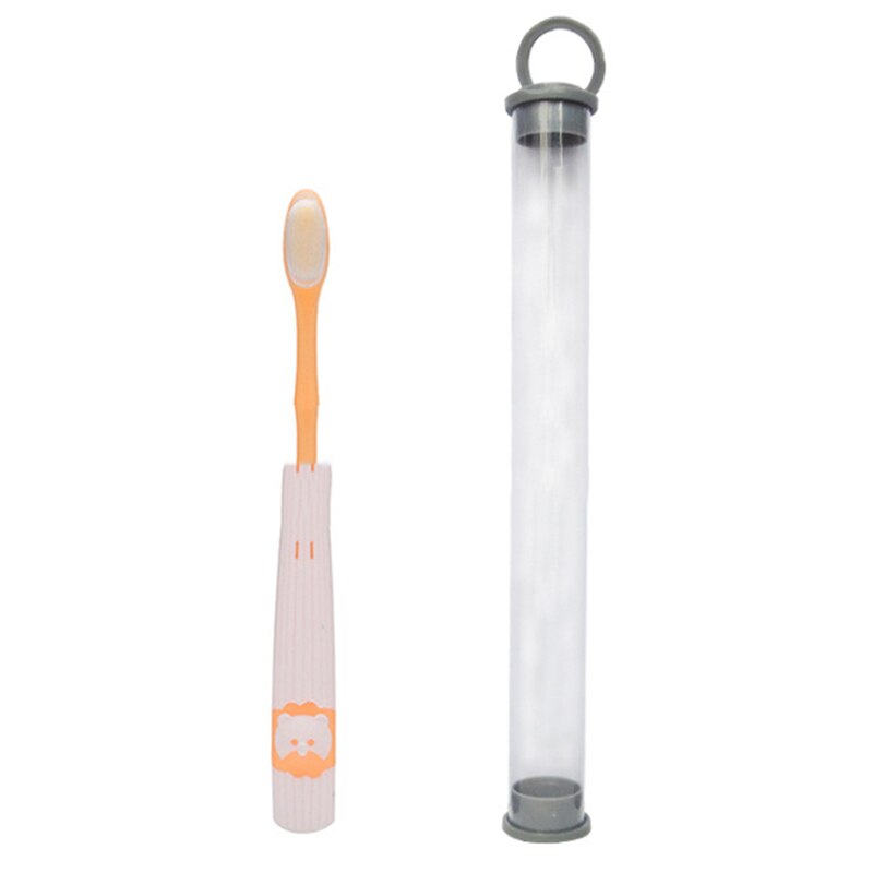 Cepillo de dientes de pelo suave para niños, para hombres y mujeres, bonito cepillo de dientes peludo de cabeza pequeña y suave de dibujos animados, de 1 a 6 años: pink