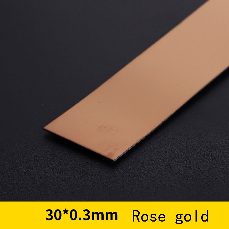 5 Meter Stainless Steel Flat Decorative Line Wall Sticker Titanium Gold Background Ceiling Edge Strip Self-adhesive For Home: 3cm Rose gold