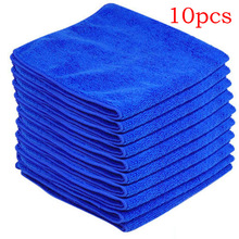 10 stks/partij Microfiber Cleaning Product Detaillering Doeken Wassen Handdoek Duster Blue Voor Home Hotel bad schoon
