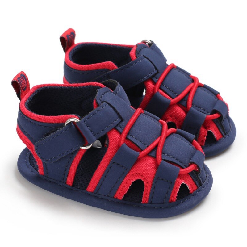 sandalias de verano para bebés y niños, sandalias de suela suave antiniños, sandalias transpirables de PU para niños: Rojo / 1