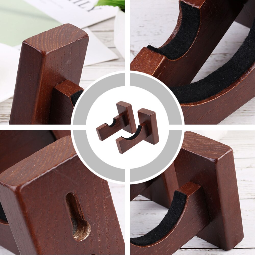 2 Pair Baseball Bat Display Holder Horizontal Wood Baseball Bat Bracket Rack