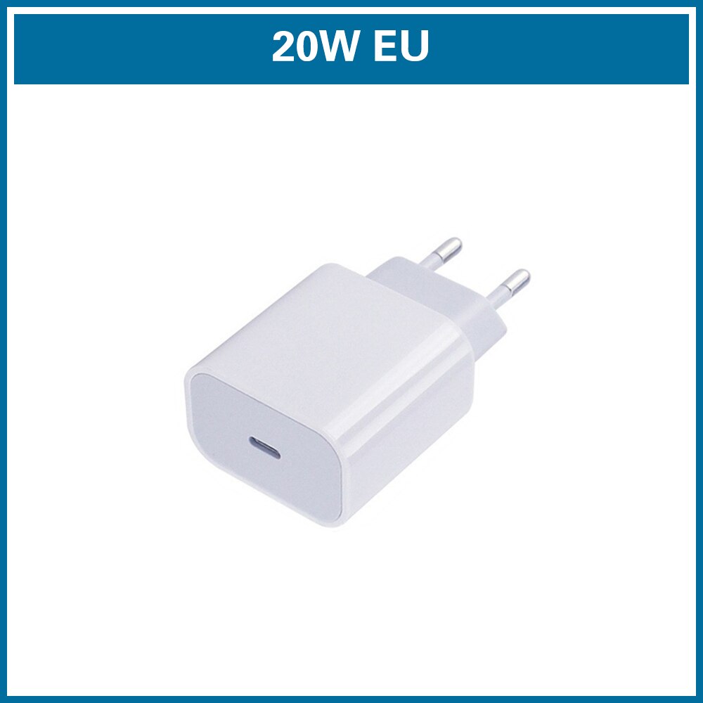 PD 20W USB-C Power Adapter Charger US EU Plug QC4.0 18W Smart Phone Fast Charger for iPad Pro Air iPhone 12 mini 11 Pro Max Xs X: 20W EU