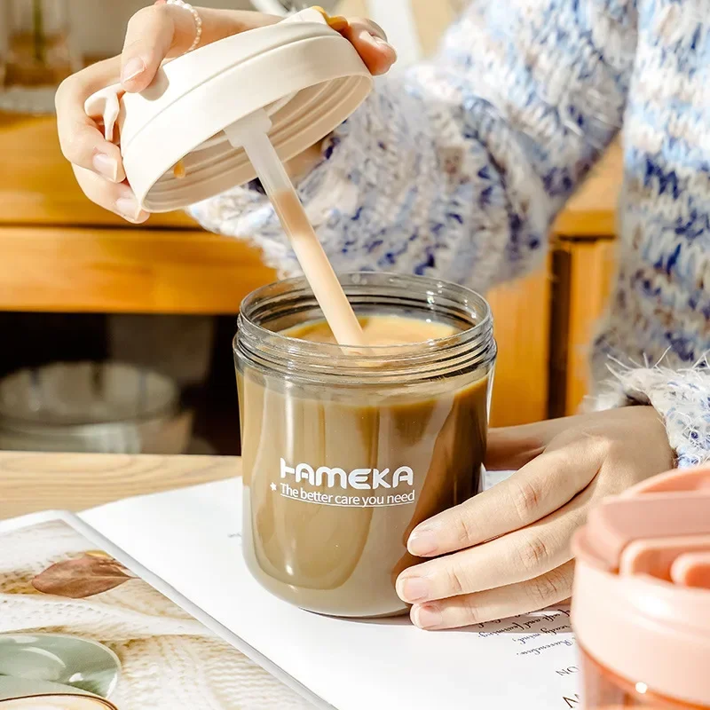 550Ml Creatieve In Stijl Zomer Grote Buik Cup Stro Recht Drinkmond Cup Schattige Mini Girl Plastic Water Cup Cadeau Cup