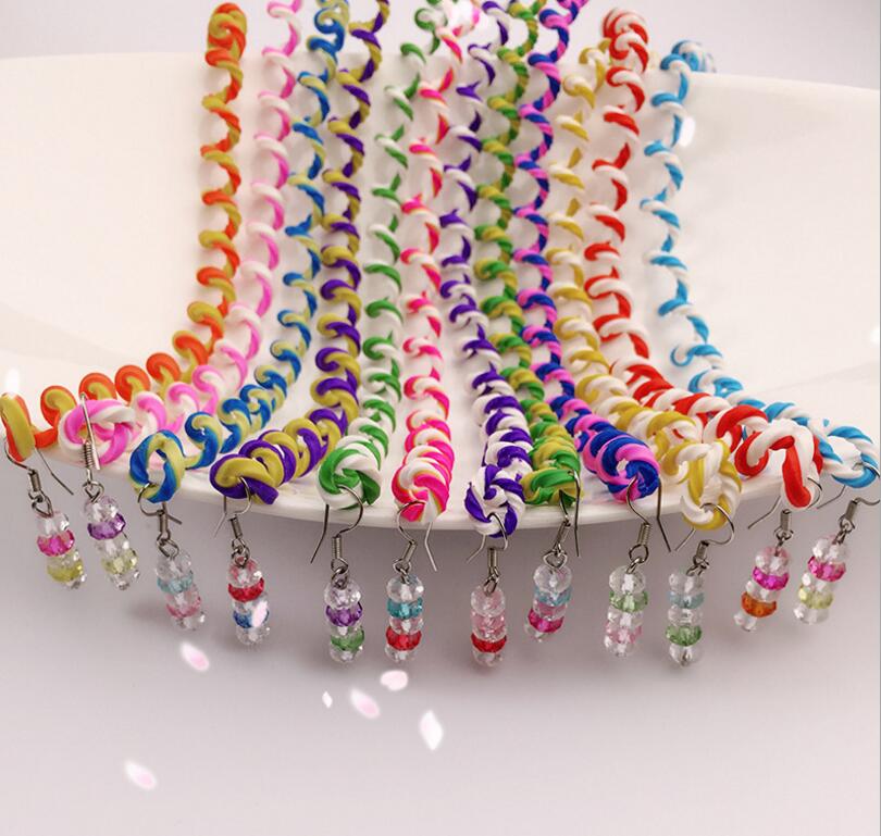 12 stuks meisje spiraal kronkelende kralen regenboog kapsel kinderen rond het haar stok DIY disk haar krullen haar accessoires: 3