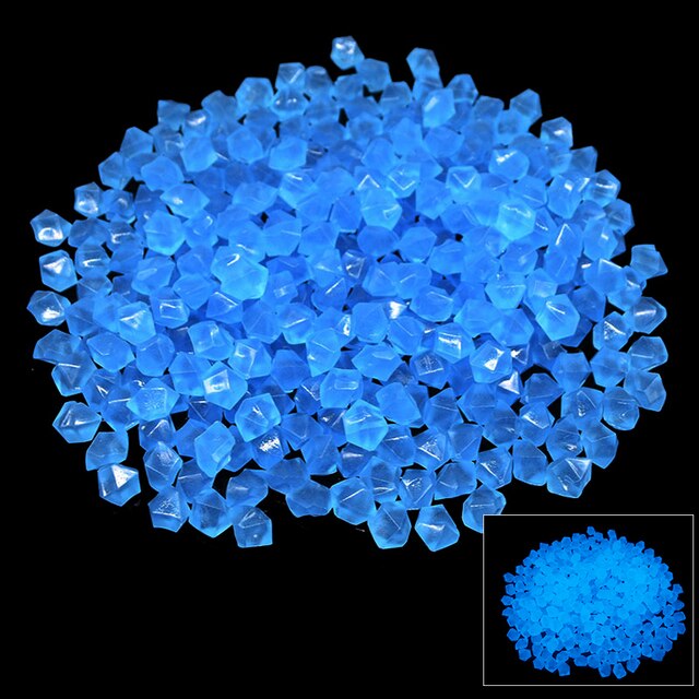 300Pcs 14mm Aquarium Glow Rocks Luminous Stones Glow in The Dark Pebbles Home Garden Decoration Outdoor Yard Lawn Path Decor: blue